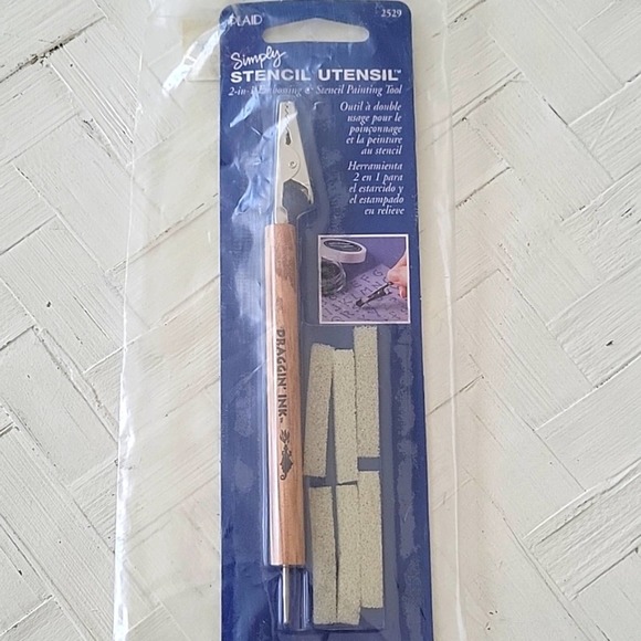 Lot of 17 Different Crafting Items Stickers Charms Stencil Utensil Letters - Picture 8 of 8